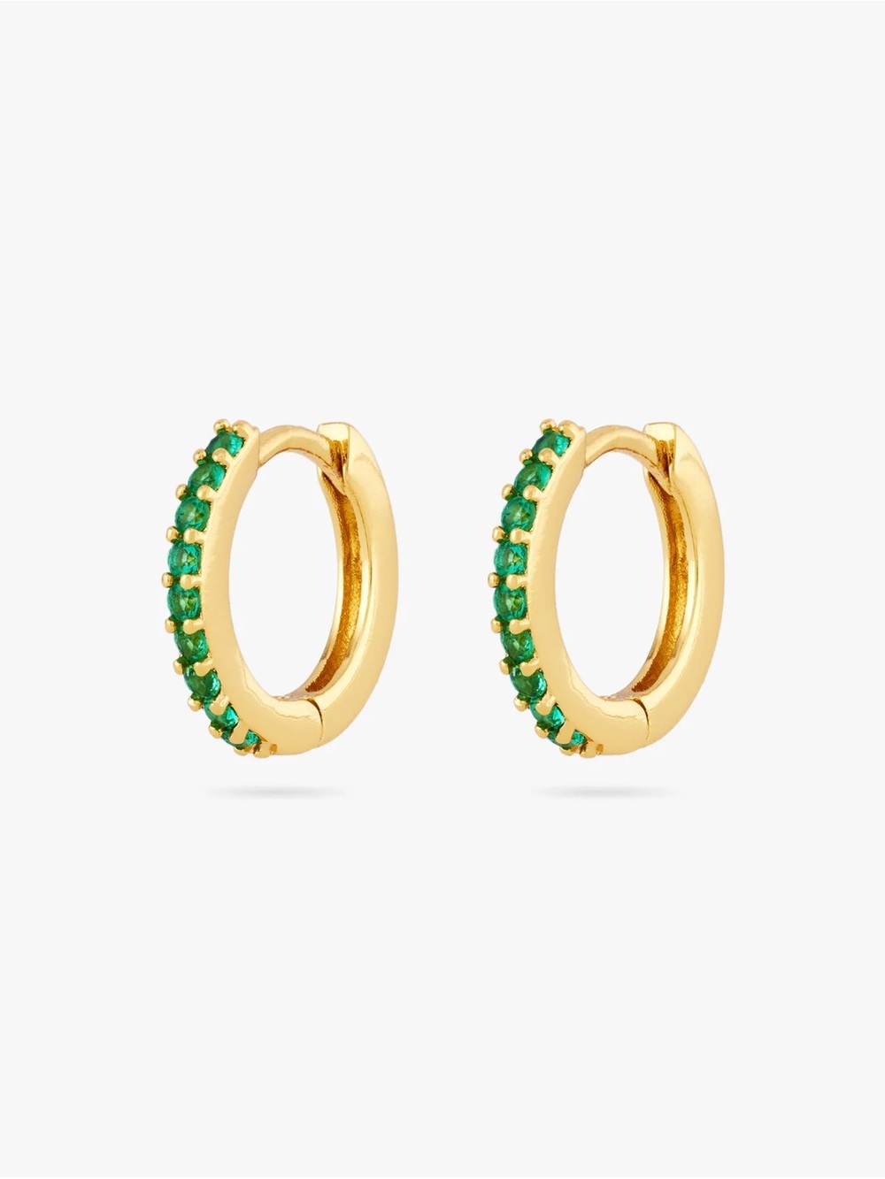STUDS Mini Pave Green Stone Huggie